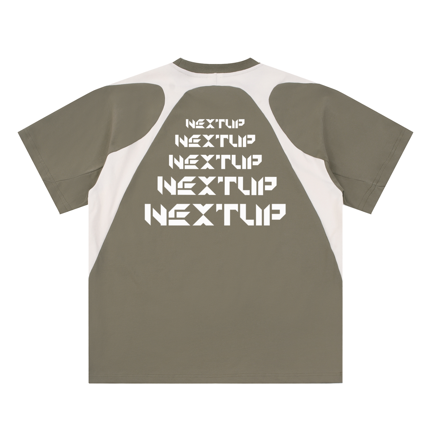 Next Up Performance Contrast Panel Cotton T-Shirt (Wavy Design)