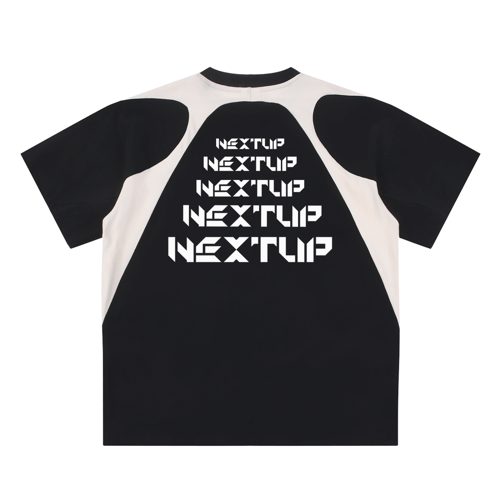 Contrast Panel Cotton T-Shirt