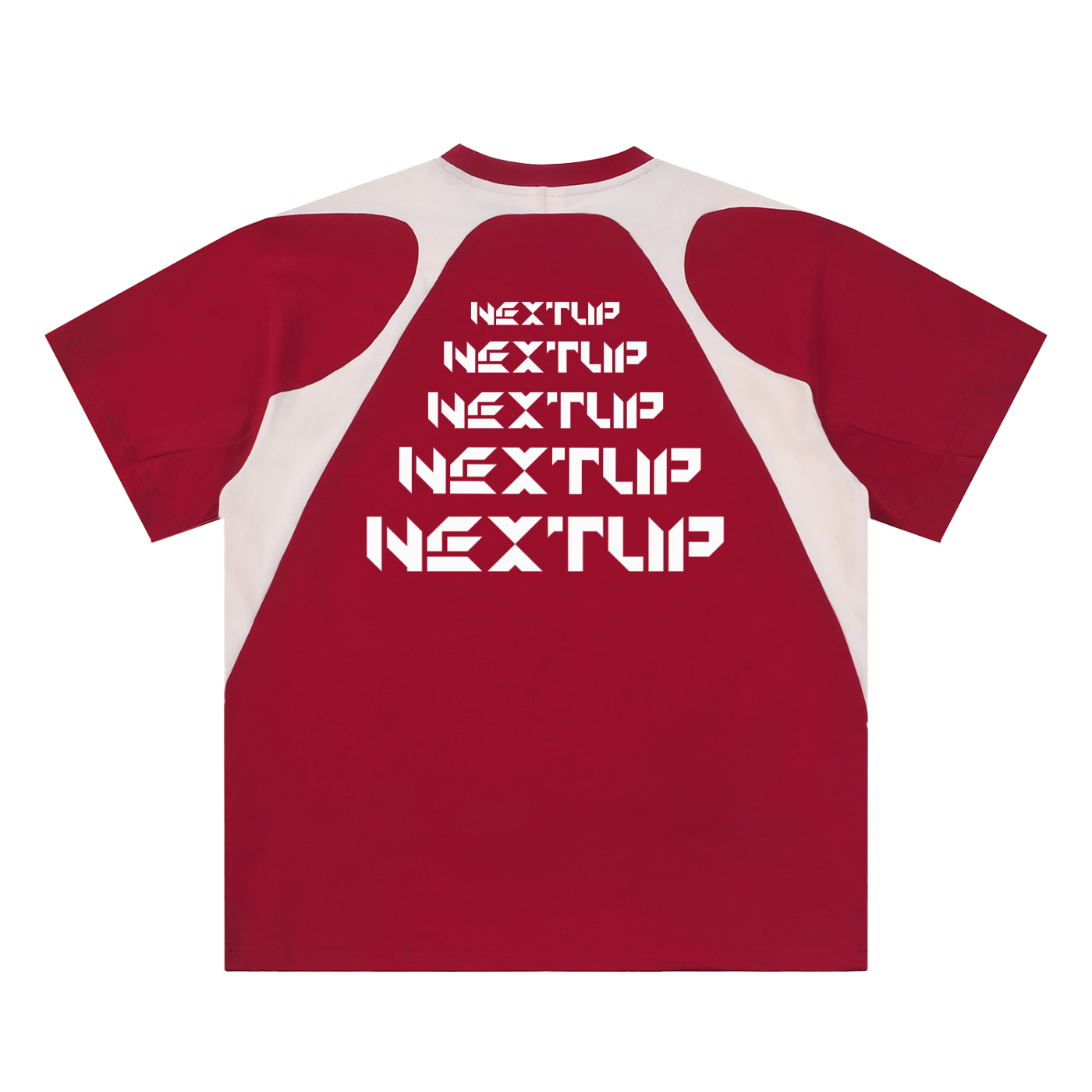 Next Up Performance Contrast Panel Cotton T-Shirt (Wavy Design)