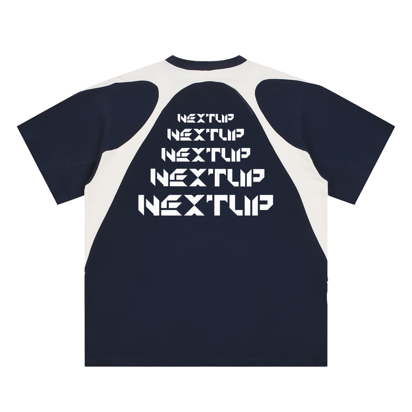 Next Up Performance Contrast Panel Cotton T-Shirt (Wavy Design)